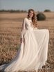 Свадебное платье Ноэми. Силуэт А-силуэт. Цвет Белый / Молочный. Вид 3
