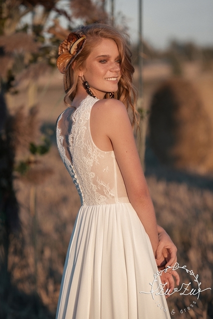 Свадебное платье Одиль. Силуэт А-силуэт. Цвет Белый / Молочный. Вид 2