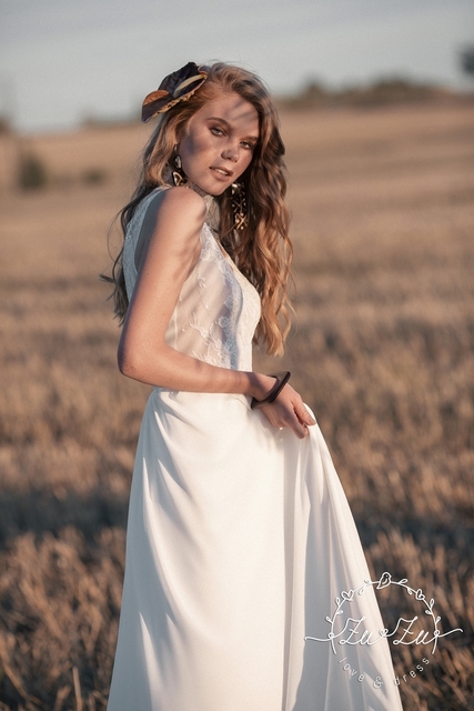 Свадебное платье Одиль. Силуэт А-силуэт. Цвет Белый / Молочный. Вид 4