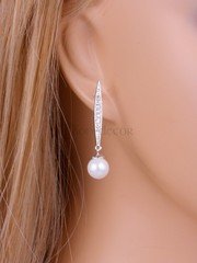 Серьги «White pearl» silver из filter_material_decorating от  1