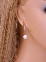 Серьги «White pearl» золотистые из filter_material_decorating от  1