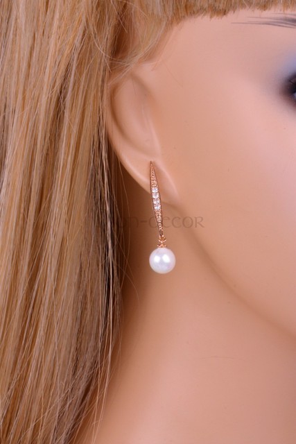 Серьги «White pearl» золотистые из filter_material_decorating от 1