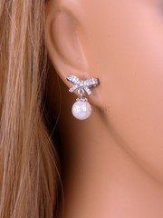 Серьги «Бантик с жемчугом» из filter_material_decorating от  1