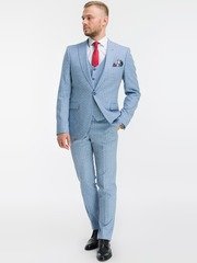 Тройка Свадебный костюм тройка светло-голубого цвета от Прокат мужских костюмов BLACKTUX 1