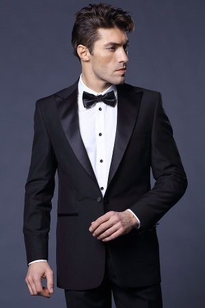 Двойка, Смокинг Свадебный смокинг черный CONOR CEREMONY от Прокат мужских костюмов BLACKTUX 4