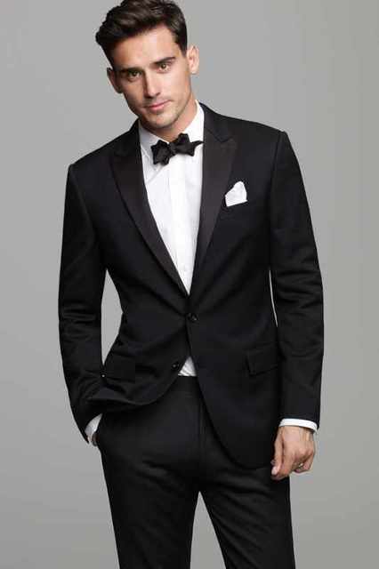 Двойка, Смокинг Свадебный смокинг черный CONOR CEREMONY от Прокат мужских костюмов BLACKTUX 5