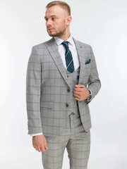 Тройка Свадебный костюм тройка в клетку BOHEMIA от Прокат мужских костюмов BLACKTUX 1
