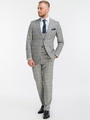 Тройка Свадебный костюм тройка в клетку BOHEMIA от Прокат мужских костюмов BLACKTUX 2