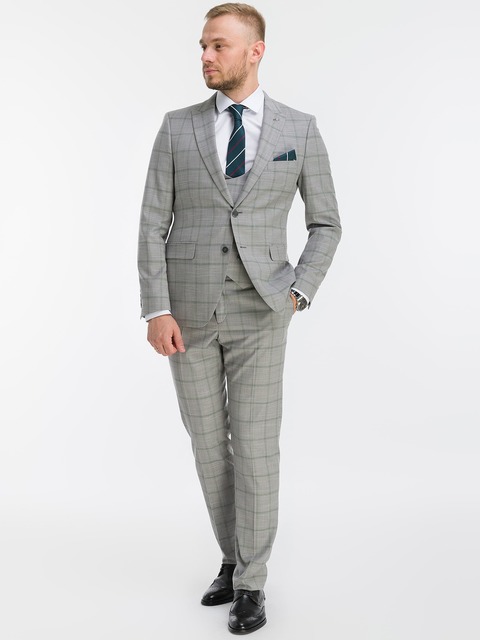 Тройка Свадебный костюм тройка в клетку BOHEMIA от Прокат мужских костюмов BLACKTUX 2