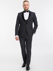 Смокинг Свадебный смокинг с жилетом жаккард TOP1 от Прокат мужских костюмов BLACKTUX 1