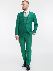 Тройка Свадебный костюм тройка зеленого цвета от Прокат мужских костюмов BLACKTUX 1