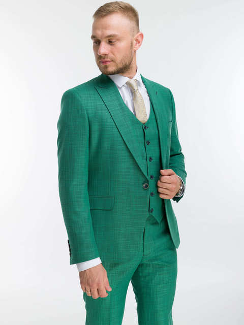 Тройка Свадебный костюм тройка зеленого цвета от Прокат мужских костюмов BLACKTUX 2