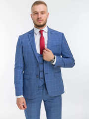 Тройка Свадебный костюм тройка в клетку PROVENCE от Прокат мужских костюмов BLACKTUX 1