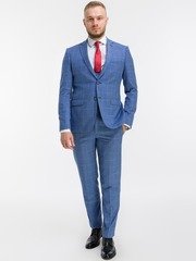 Тройка Свадебный костюм тройка в клетку PROVENCE от Прокат мужских костюмов BLACKTUX 2