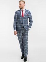 Тройка Свадебный костюм тройка в клетку RICHARD от Прокат мужских костюмов BLACKTUX 1