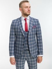 Тройка Свадебный костюм тройка в клетку RICHARD от Прокат мужских костюмов BLACKTUX 2