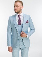 Тройка Свадебный костюм тройка в полоску от Прокат мужских костюмов BLACKTUX 1