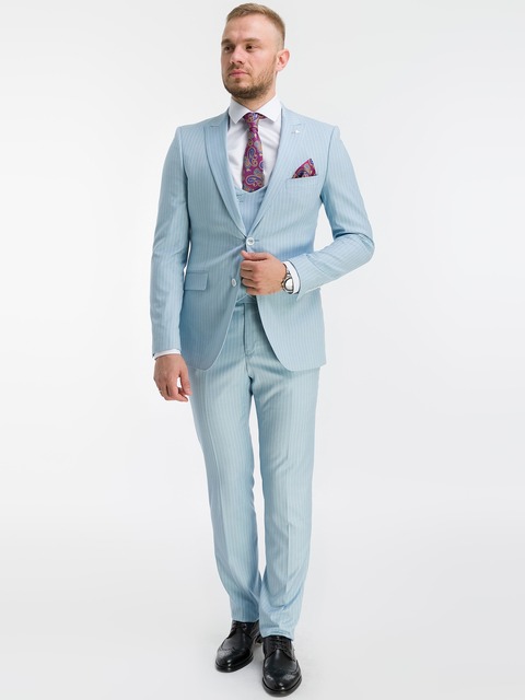 Тройка Свадебный костюм тройка в полоску от Прокат мужских костюмов BLACKTUX 2