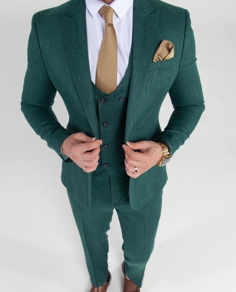 Тройка Свадебный костюм-тройка GREEN SUIT от Прокат мужских костюмов BLACKTUX 1
