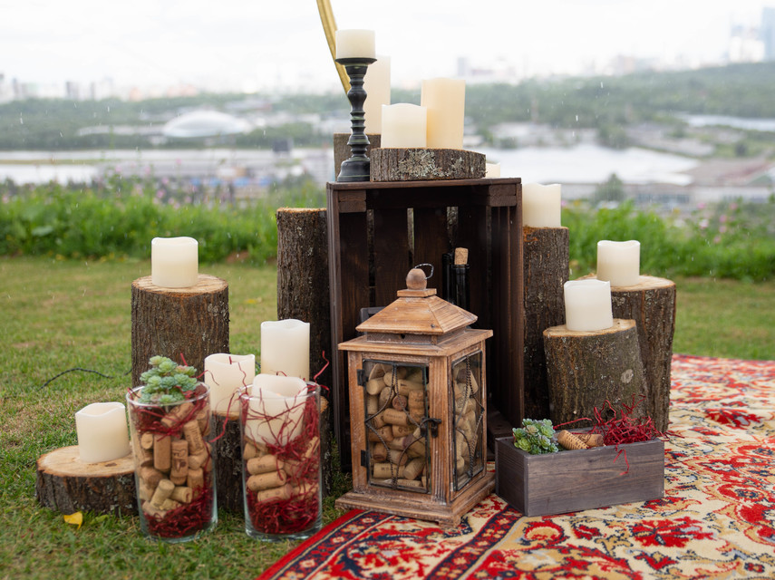 Бохо, Весенняя / Летняя, Рустик, Эко в Выездная регистрация, Природа, Ресторан / Банкетный зал от DEKOРАТОРИЯ 7