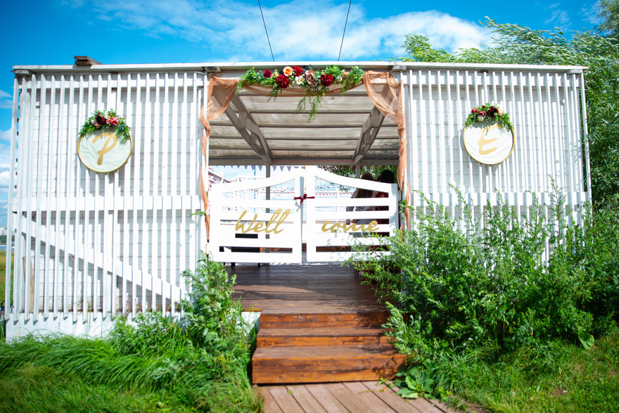 Бохо, Весенняя / Летняя, Рустик, Эко в Выездная регистрация, Природа, Ресторан / Банкетный зал от DEKOРАТОРИЯ 20