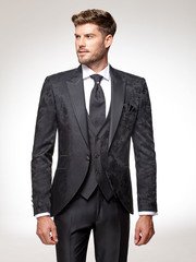 Тройка Мужской жаккардовый смокинг Santa Adimo от Дом изысканной мужской одежды Волшебная свадьба 1