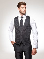 Тройка Мужской жаккардовый смокинг Santa Adimo от Дом изысканной мужской одежды Волшебная свадьба 2