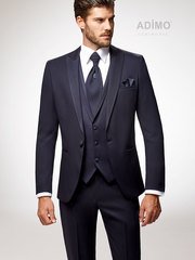 Тройка Темно-синий костюм-тройка Lecce Adimo от Дом изысканной мужской одежды Волшебная свадьба 1