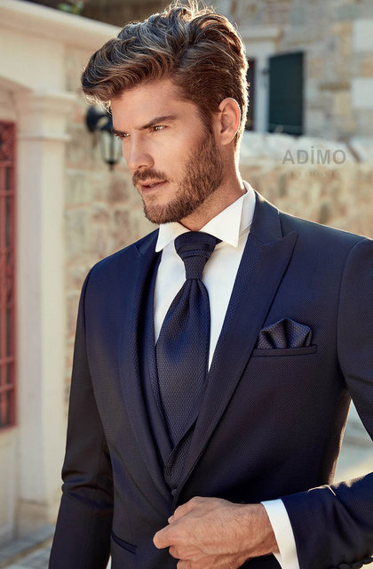 Тройка Темно-синий костюм-тройка Lecce Adimo от Дом изысканной мужской одежды Волшебная свадьба 2