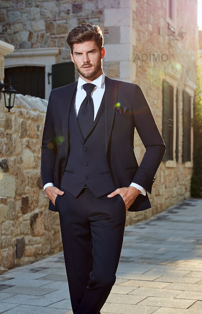 Тройка Темно-синий костюм-тройка Lecce Adimo от Дом изысканной мужской одежды Волшебная свадьба 3