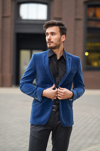 Однобортный Мужской бархатный пиджак Karl Lagerfeld Scence от Дом изысканной мужской одежды Волшебная свадьба 2