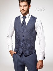 Тройка Синий мужской костюм-тройка Lecce Adimo от Дом изысканной мужской одежды Волшебная свадьба 2