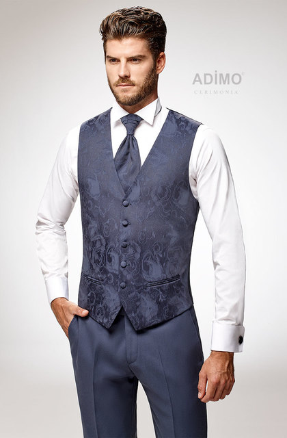 Тройка Синий мужской костюм-тройка Lecce Adimo от Дом изысканной мужской одежды Волшебная свадьба 2
