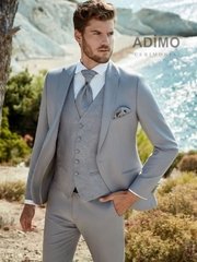 Тройка Светло-серый костюм-тройка Lecce Adimo от Дом изысканной мужской одежды Волшебная свадьба 1