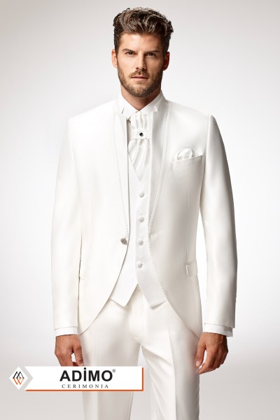 Тройка Белый свадебный костюм Sidney Adimo от Дом изысканной мужской одежды Волшебная свадьба 1