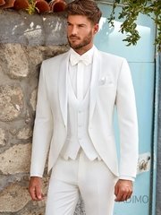 Тройка Белый мужской смокинг Brit Luis ADIMO от Дом изысканной мужской одежды Волшебная свадьба 2