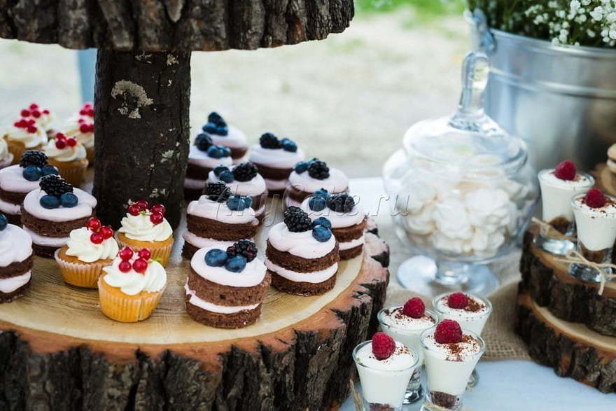 оттенки Белого Кенди бар в стиле рустик от Кондитерская AnyCake 12