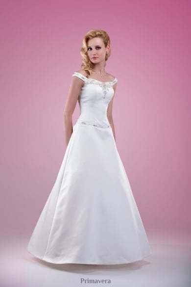 Свадебное платье 7111. Силуэт А-силуэт. Цвет Белый / Молочный. Вид 1
