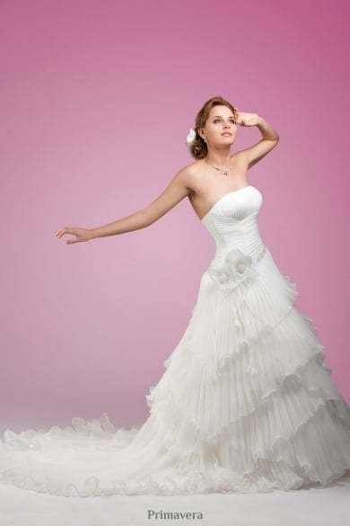 Свадебное платье 7120. Силуэт А-силуэт. Цвет Белый / Молочный. Вид 1