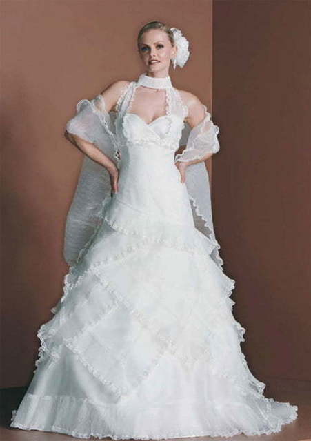Свадебное платье 99190. Силуэт А-силуэт. Цвет Белый / Молочный. Вид 1