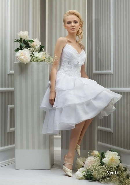 Свадебное платье Venti. Силуэт А-силуэт. Цвет Белый / Молочный. Вид 1