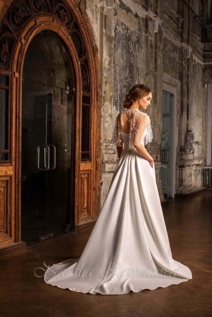 Свадебное платье Герти. Силуэт А-силуэт. Цвет Белый / Молочный. Вид 2