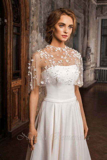 Свадебное платье Герти. Силуэт А-силуэт. Цвет Белый / Молочный. Вид 4