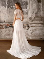 Свадебное платье Аллюр. Силуэт А-силуэт, Прямое. Цвет Белый / Молочный. Вид 2