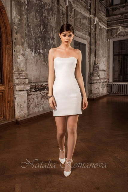 Свадебное платье Юниа. Силуэт А-силуэт, Прямое. Цвет Белый / Молочный. Вид 3