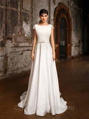 Свадебное платье Беверли. Силуэт А-силуэт. Цвет Белый / Молочный. Вид 1