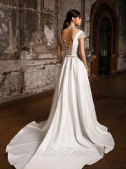 Свадебное платье Беверли. Силуэт А-силуэт. Цвет Белый / Молочный. Вид 2