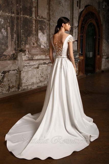 Свадебное платье Беверли. Силуэт А-силуэт. Цвет Белый / Молочный. Вид 2