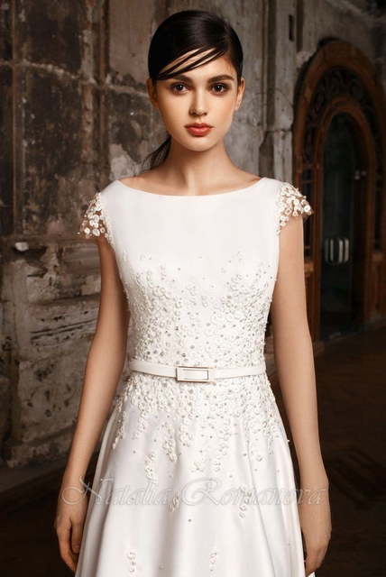 Свадебное платье Беверли. Силуэт А-силуэт. Цвет Белый / Молочный. Вид 3