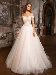 Свадебное платье Магда. Силуэт Пышное, А-силуэт. Цвет Белый / Молочный, Персик / Оранжевый. Вид 1